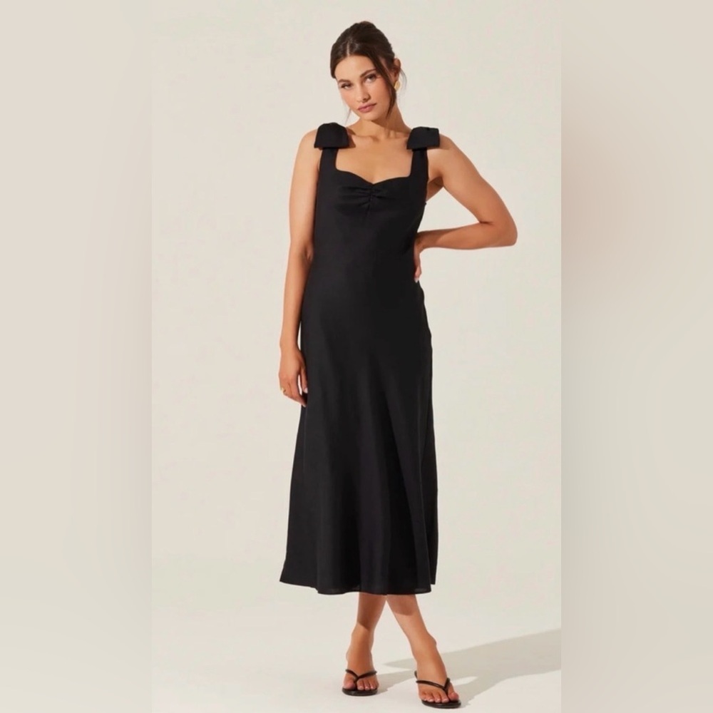 Aster The Label Black Sleeveless Dress With Shoulder Bow Detail Hour Glass fit